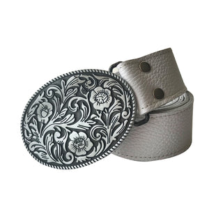 CINTURÓN VAQUERO - ÓVALO FLORAL